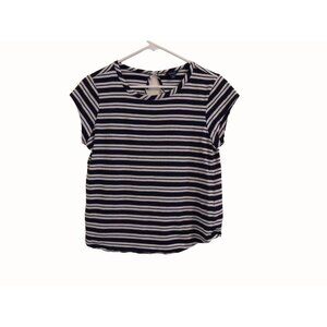 Nautica Nautical Top T-shirt Blue & White Striped Womens M